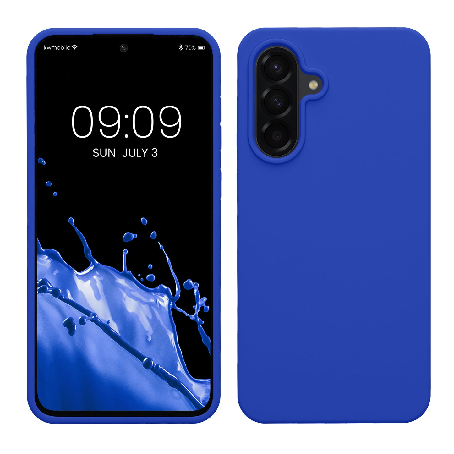 kwmobile Handyhülle für Samsung Galaxy A56 5G Hülle - Case Silikon - Kabelloses Laden - Schutzhülle Cover in Baltik Blau Baltik Blau  