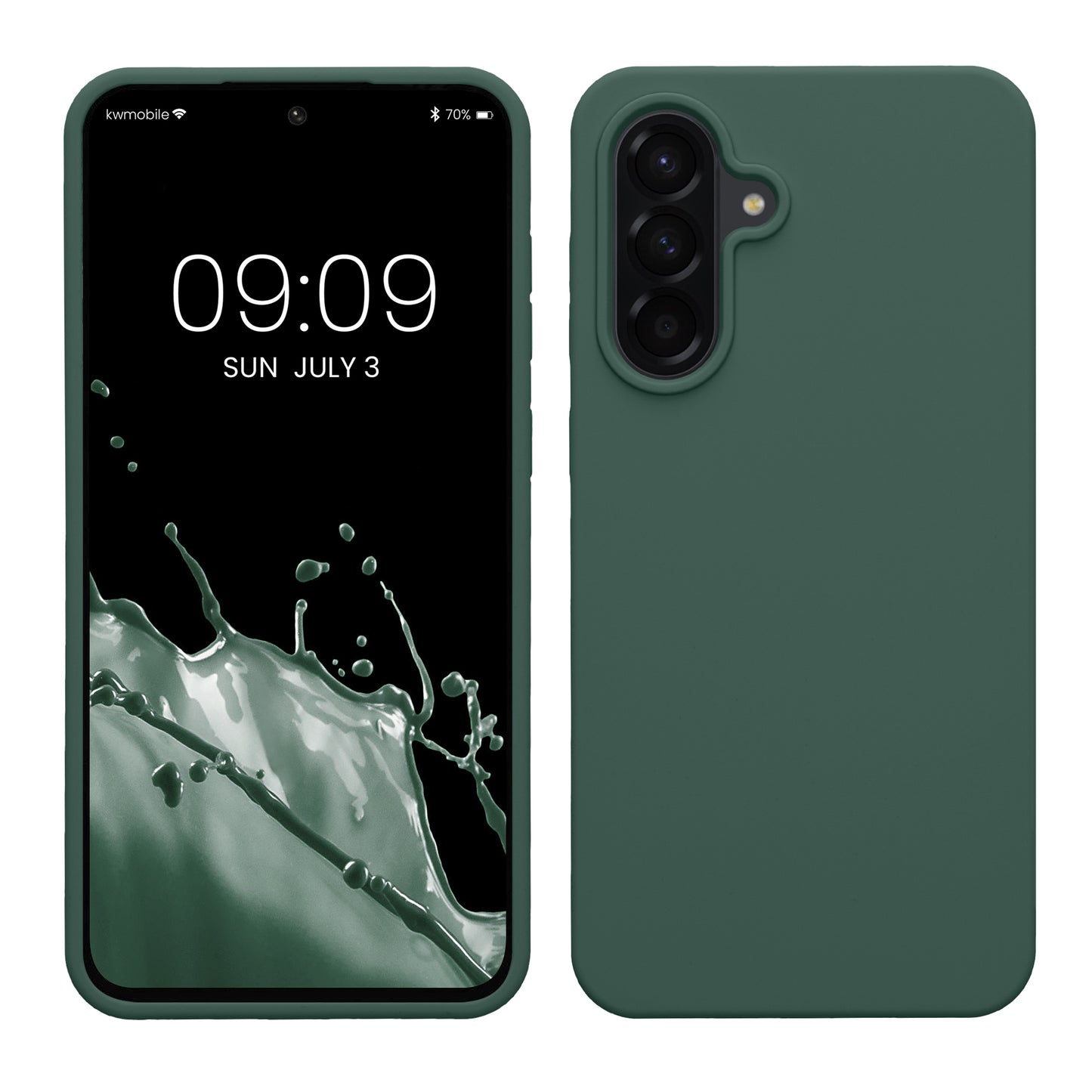 kwmobile Handyhülle für Samsung Galaxy A56 5G Hülle - Case Silikon - Kabelloses Laden - Schutzhülle Cover in Moosgrün Moosgrün