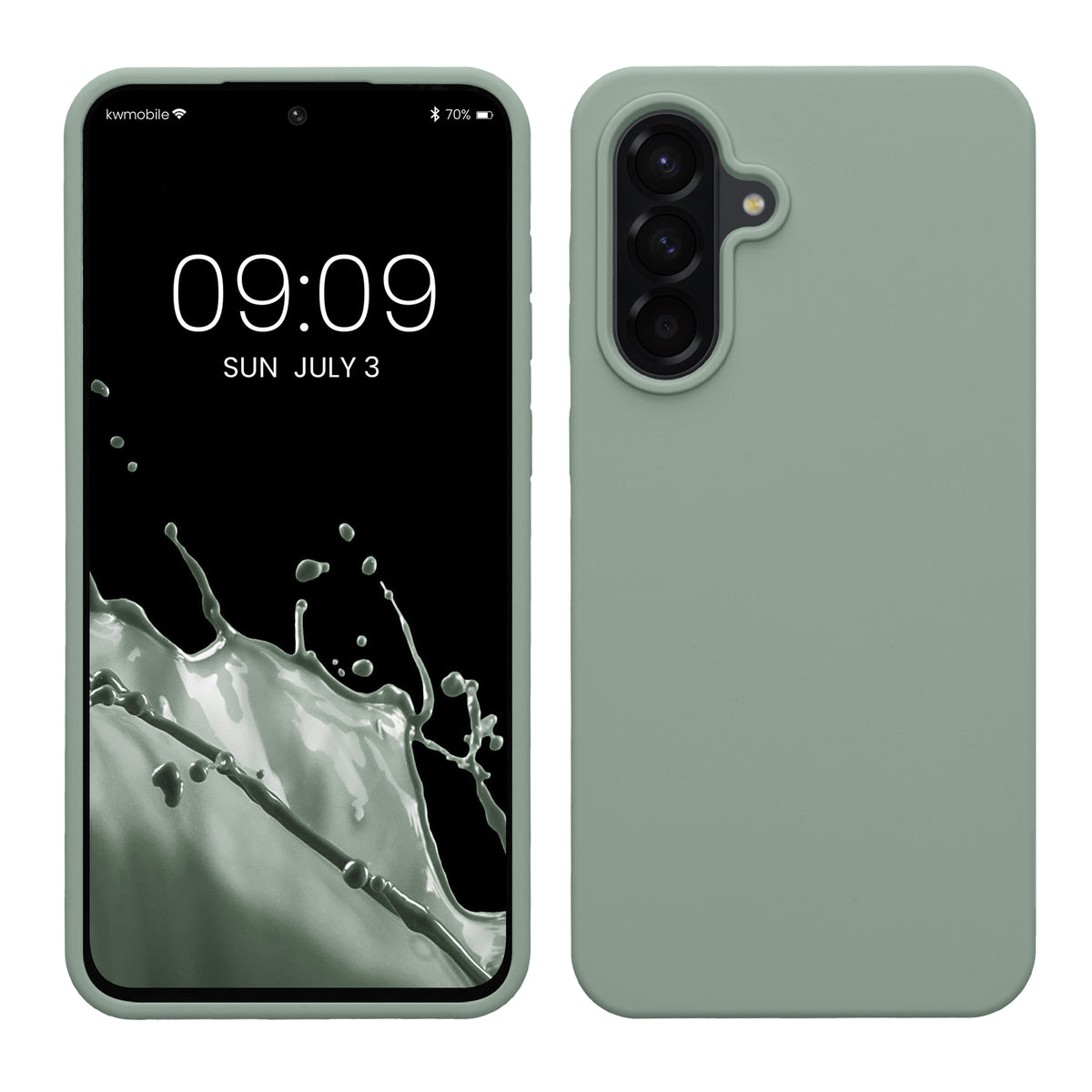 kwmobile Handyhülle für Samsung Galaxy A56 5G Hülle - Case Silikon - Kabelloses Laden - Schutzhülle Cover in Rainwashed Grün Rainwashed Grün