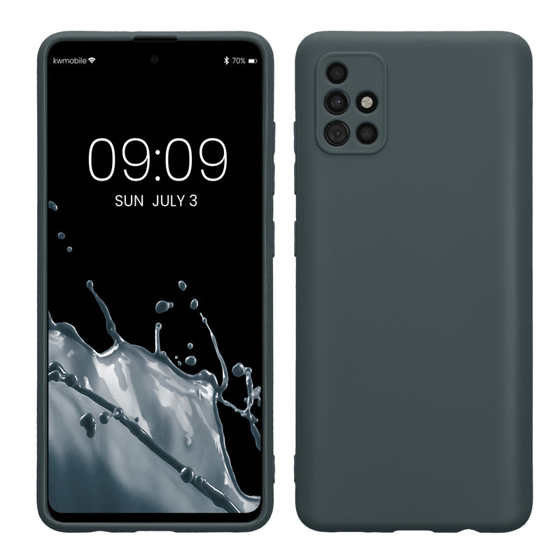 kwmobile Handyhülle für Samsung Galaxy A51 Hülle - weiches Handy Silikon Case - Schutzhülle Cover - Dunkler Schiefer Dunkler Schiefer  