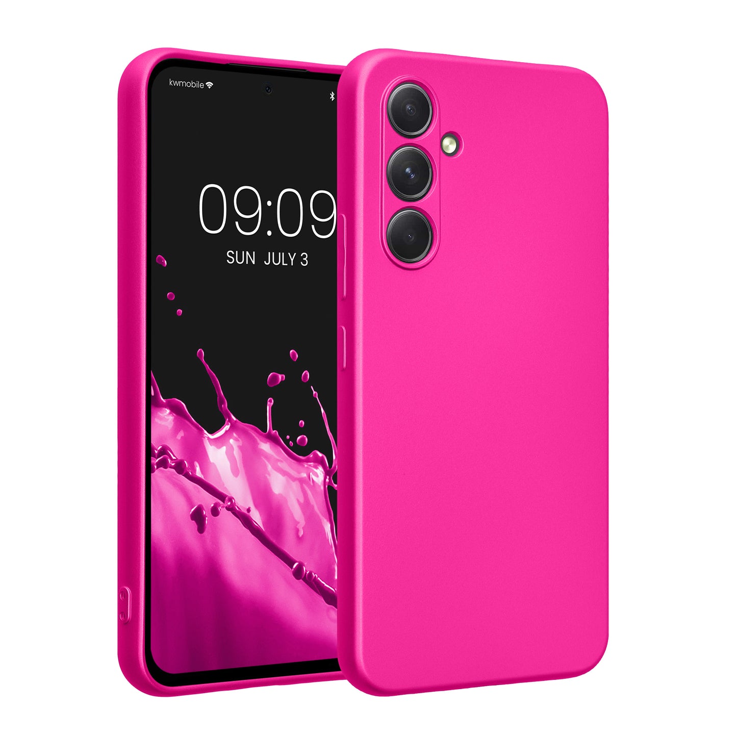 kwmobile Handyhülle für Samsung Galaxy A54 5G Hülle - weiche Silikon Case metallisch schimmernd - Schutzhülle Cover - Metallic Pink Metallic Pink  