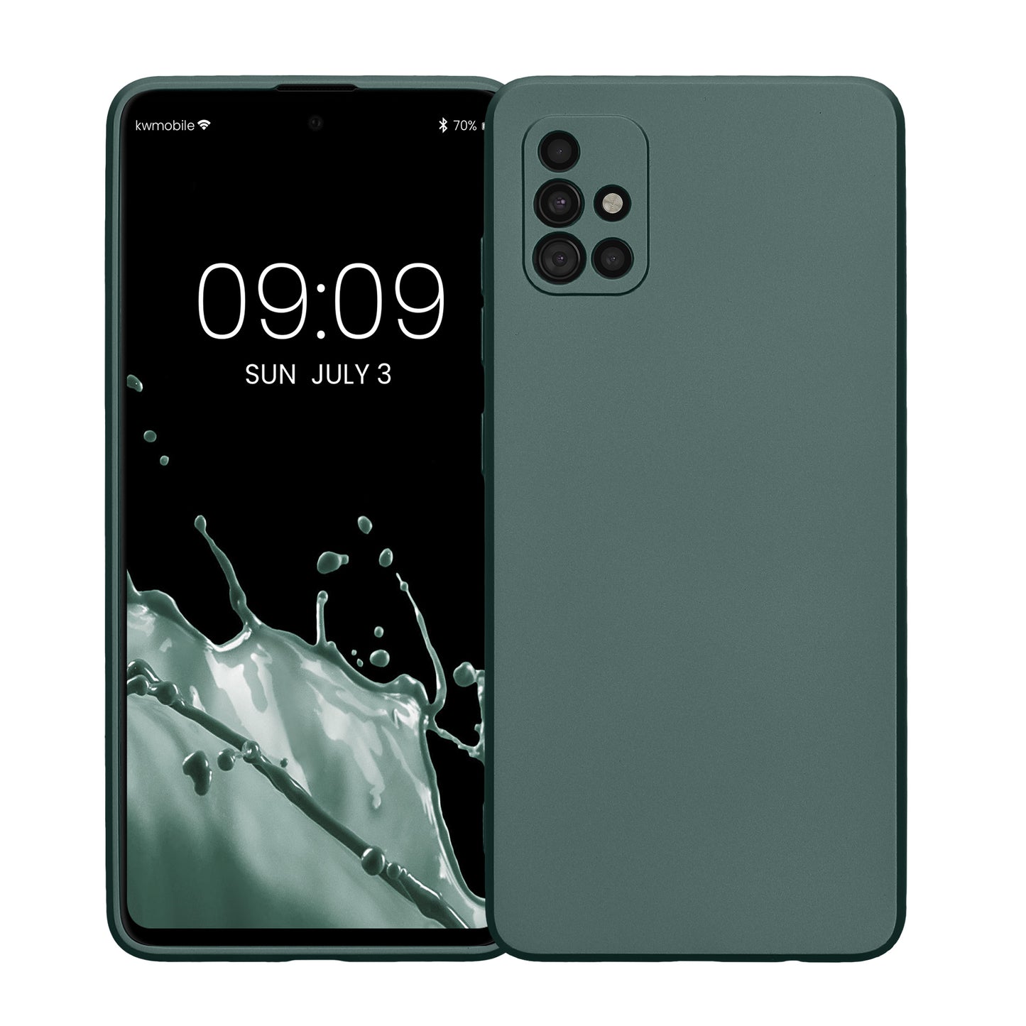 kwmobile Handyhülle für Samsung Galaxy A51 Hülle - weiche Silikon Case metallisch schimmernd - Schutzhülle Cover