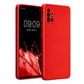 kwmobile Handyhülle für Samsung Galaxy A51 Hülle - weiche Silikon Case metallisch schimmernd - Schutzhülle Cover - Metallic Dunkelrot Metallic Dunkelrot  