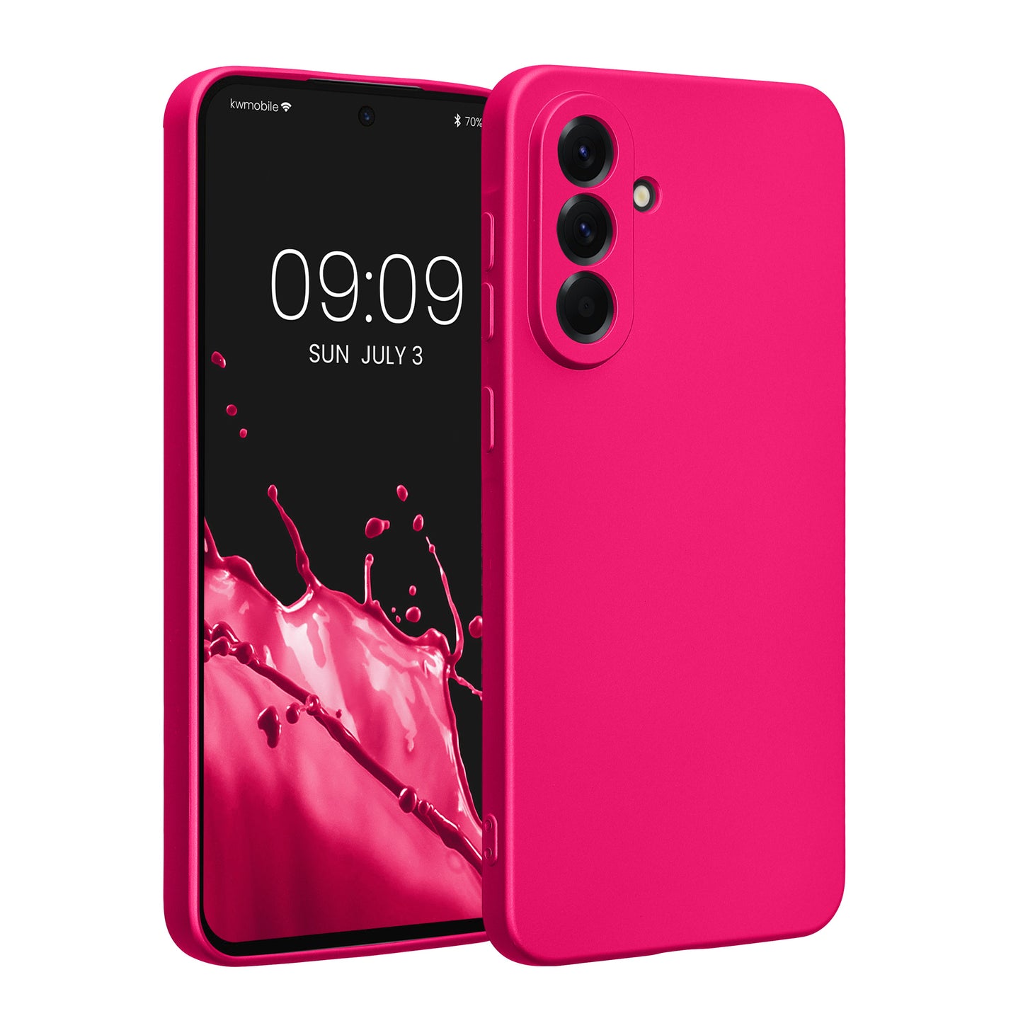 kwmobile Handyhülle für Samsung Galaxy A56 5G Hülle - weiche Silikon Case metallisch schimmernd - Schutzhülle Cover - Metallic Pink Metallic Pink  