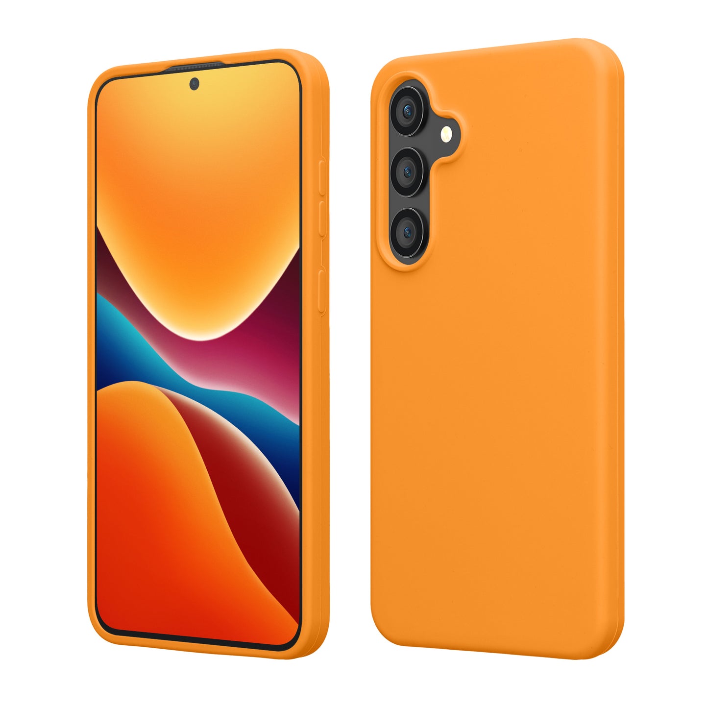 kwmobile Handyhülle für Samsung Galaxy S25 FE Hülle - Case Silikon - Kabelloses Laden - Schutzhülle Cover in Fruity Orange Fruity Orange  