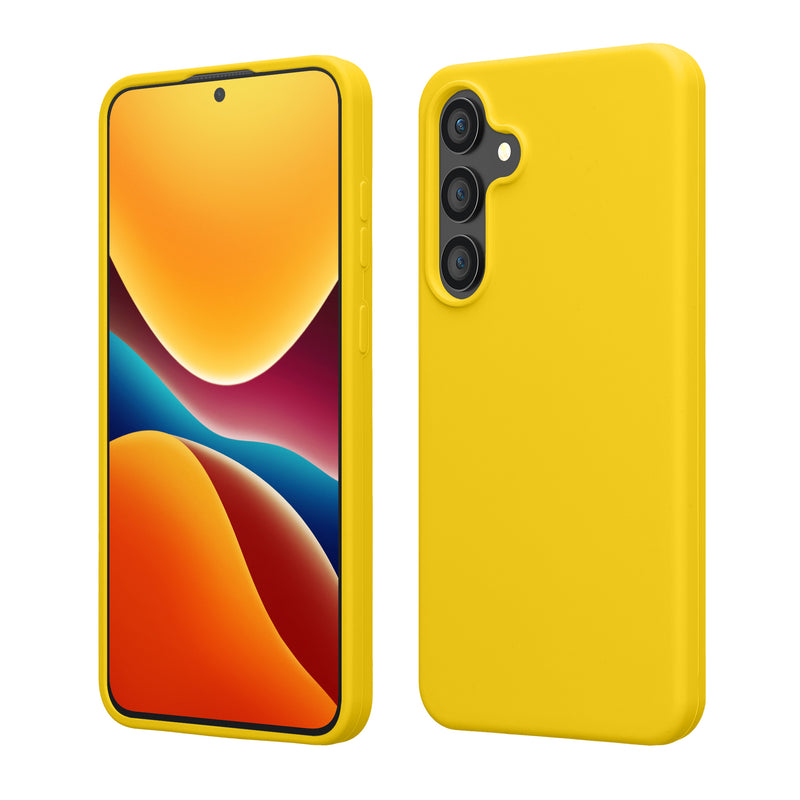 kwmobile Handyhülle für Samsung Galaxy S25 FE Hülle - Case Silikon - Kabelloses Laden - Schutzhülle Cover in Strahlend Gelb Strahlend Gelb  