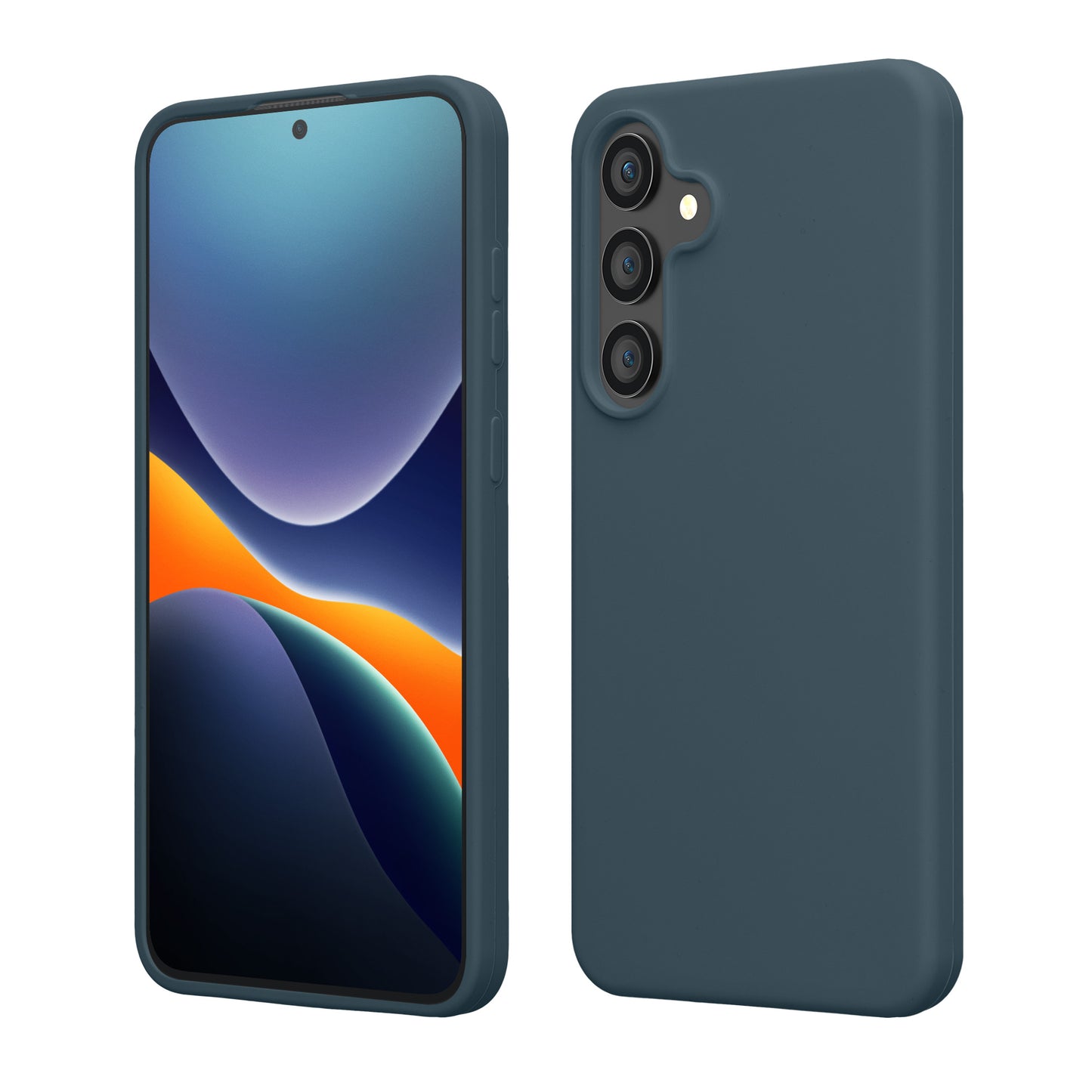 kwmobile Handyhülle für Samsung Galaxy S25 FE Hülle - Case Silikon - Kabelloses Laden - Schutzhülle Cover in Dunkler Schiefer Dunkler Schiefer  