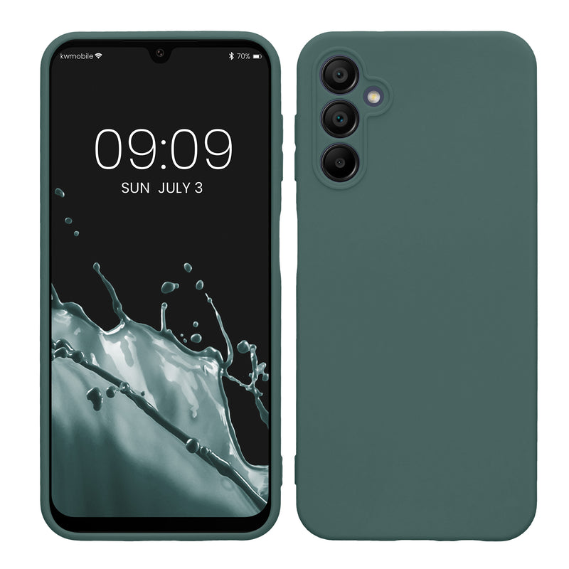 kwmobile Handyhülle für Samsung Galaxy A14 5G Hülle - weiches Handy Silikon Case - Schutzhülle Cover - Blaugrün Blaugrün  