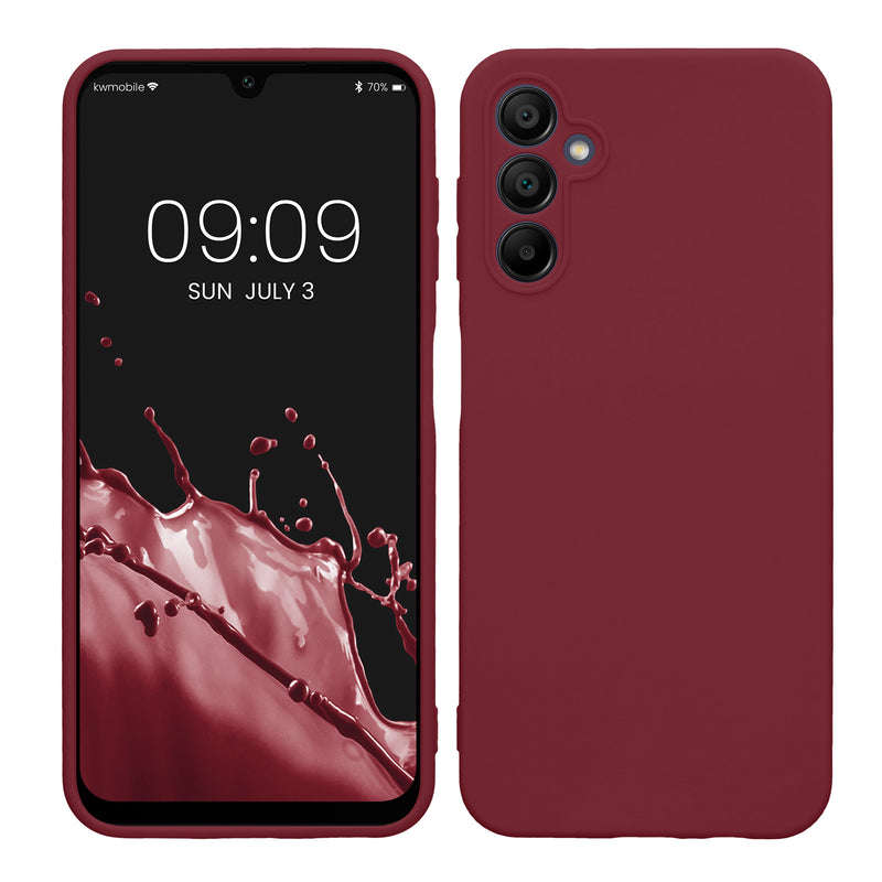 kwmobile Handyhülle für Samsung Galaxy A14 5G Hülle - weiches Handy Silikon Case - Schutzhülle Cover - Bordeaux Violett Bordeaux Violett  