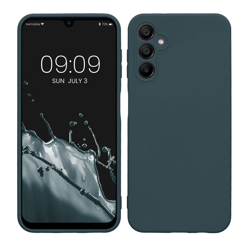 kwmobile Handyhülle für Samsung Galaxy A14 5G Hülle - weiches Handy Silikon Case - Schutzhülle Cover - Dunkler Schiefer Dunkler Schiefer  