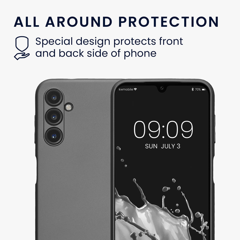 kwmobile Handyhülle für Samsung Galaxy A14 5G Hülle - weiche Silikon Case metallisch schimmernd - Schutzhülle Cover