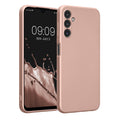 kwmobile Handyhülle für Samsung Galaxy A14 5G Hülle - weiche Silikon Case metallisch schimmernd - Schutzhülle Cover - Metallic Rosegold Metallic Rosegold  