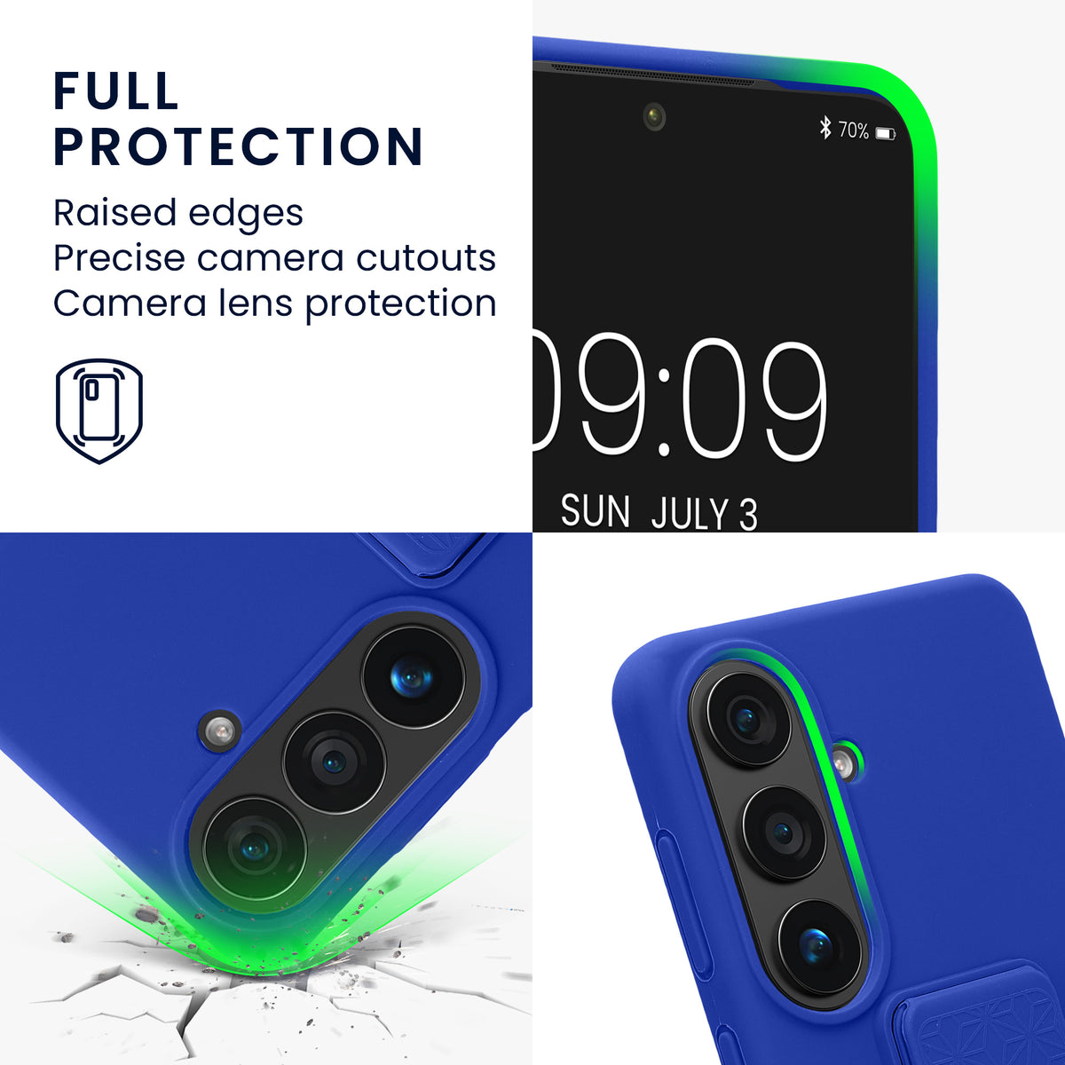 kwmobile Handyhülle für Samsung Galaxy S26 Hülle - TPU Silikon Case mit Fingerhalter und Stand - Schutzhülle Cover in Baltik Blau Baltik Blau
