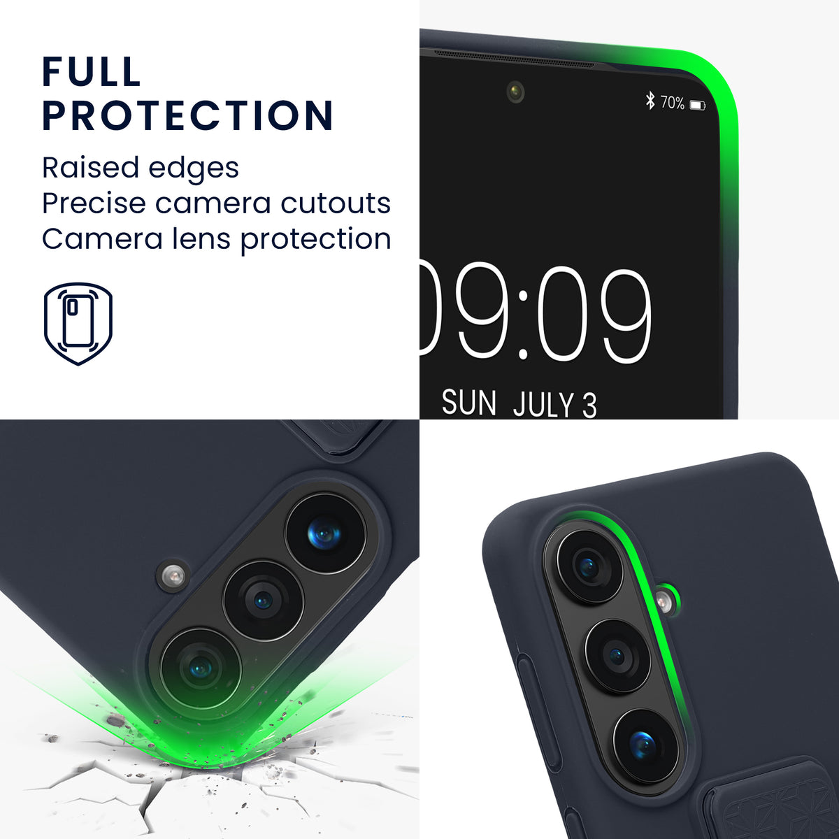 kwmobile Handyhülle für Samsung Galaxy S26 Hülle - TPU Silikon Case mit Fingerhalter und Stand - Schutzhülle Cover in Heidelbeerblau Heidelbeerblau