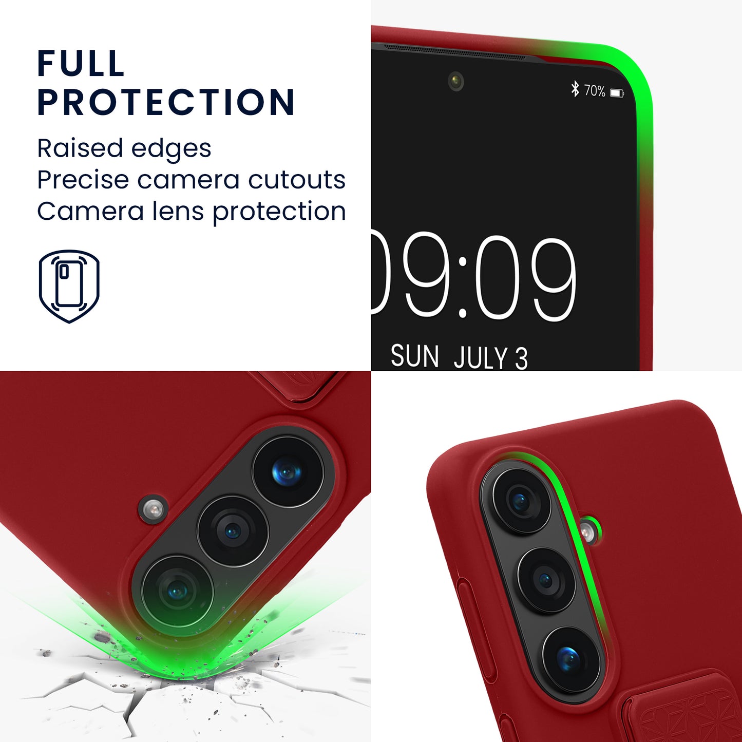 kwmobile Handyhülle für Samsung Galaxy S26 Hülle - TPU Silikon Case mit Fingerhalter und Stand - Schutzhülle Cover in Rhabarber Rot Rhabarber Rot