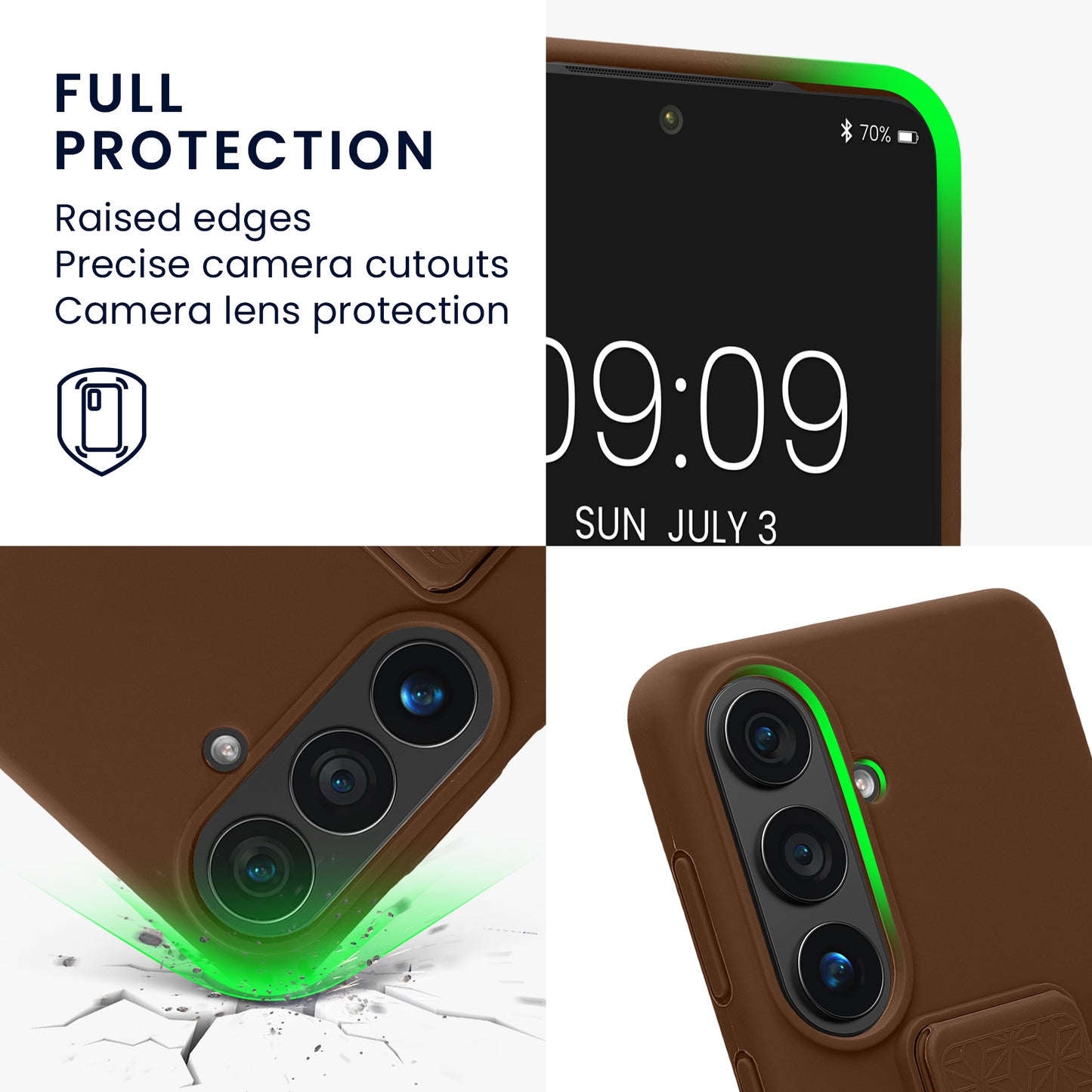 kwmobile Handyhülle für Samsung Galaxy S26 Hülle - TPU Silikon Case mit Fingerhalter und Stand - Schutzhülle Cover in Chocolate Chocolate