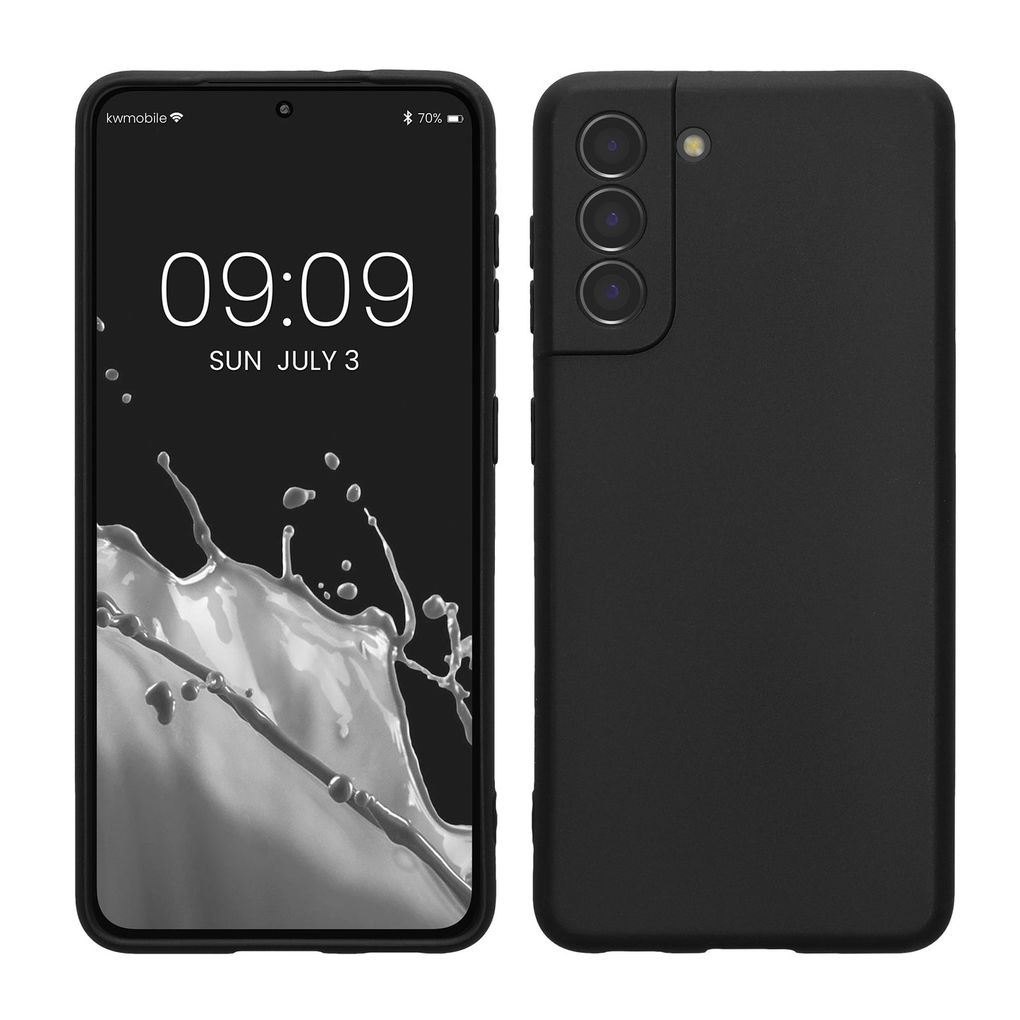 kwmobile Handyhülle für Samsung Galaxy S21 Hülle - weiches Handy Silikon Case - Schutzhülle Cover - Schwarz Schwarz  