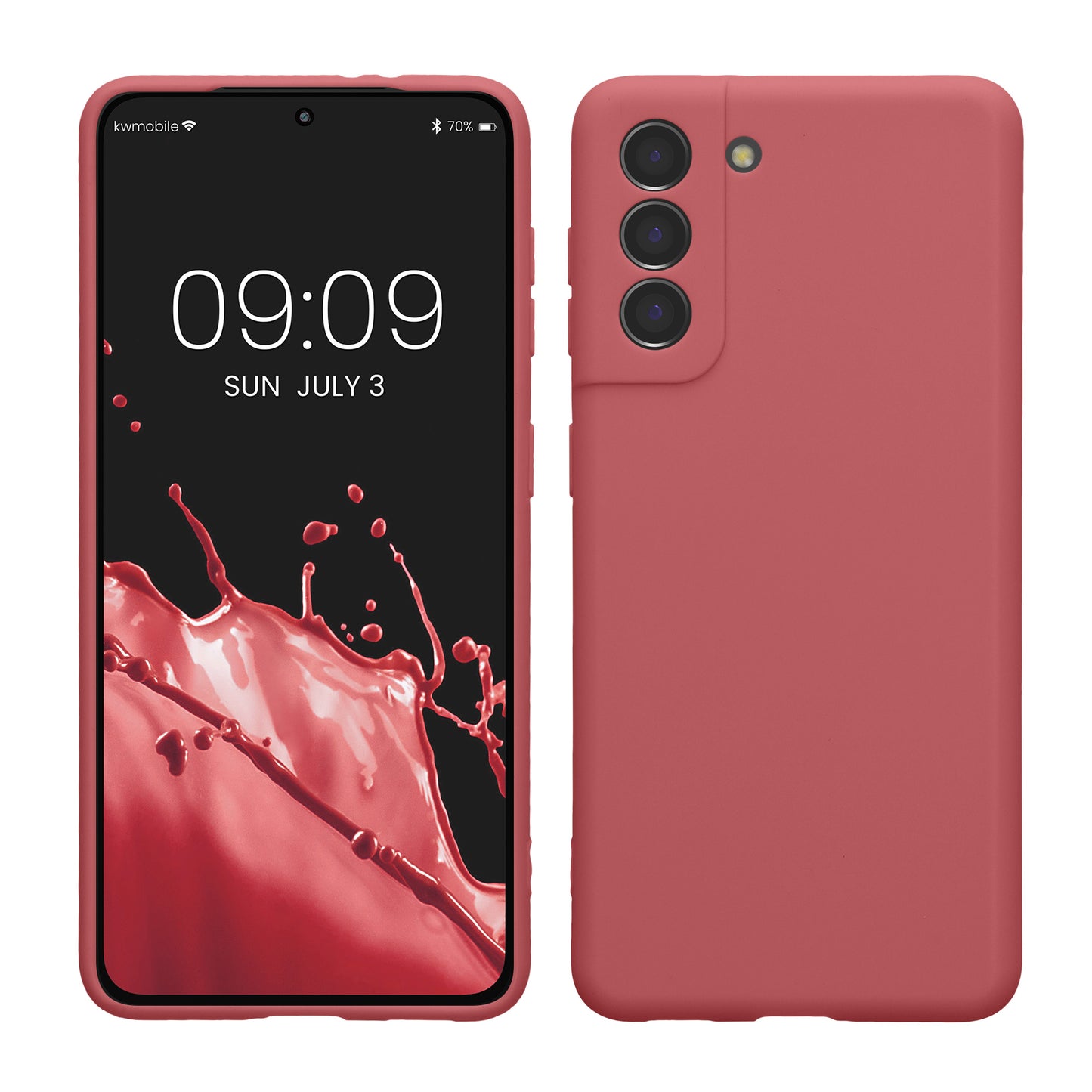 kwmobile Handyhülle für Samsung Galaxy S21 Hülle - weiches Handy Silikon Case - Schutzhülle Cover - Dark Rose Dark Rose  