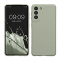 kwmobile Handyhülle für Samsung Galaxy S21 Hülle - weiches Handy Silikon Case - Schutzhülle Cover - Graugrün Graugrün  