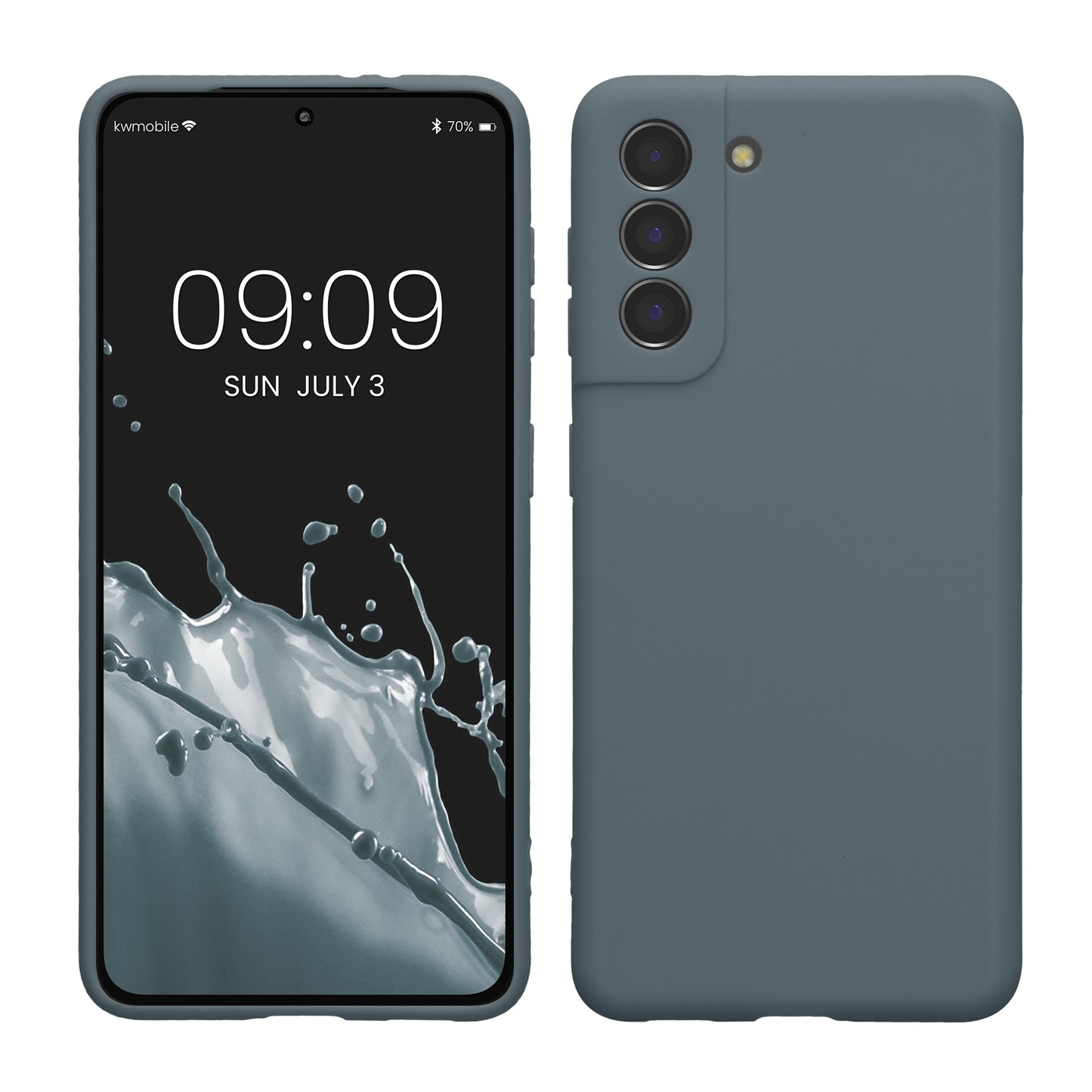 kwmobile Handyhülle für Samsung Galaxy S21 Hülle - weiches Handy Silikon Case - Schutzhülle Cover - Dunkler Schiefer Dunkler Schiefer  