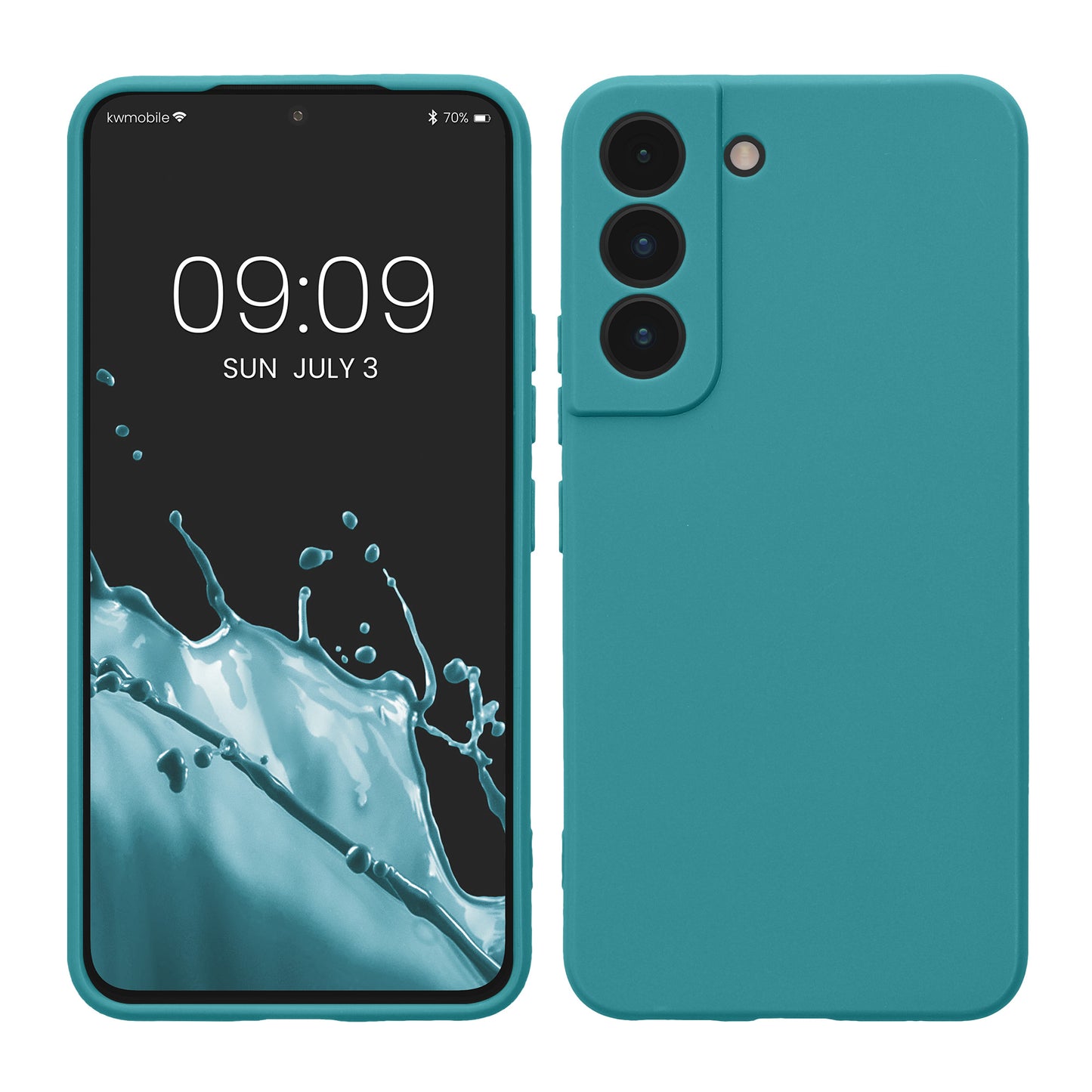kwmobile Handyhülle für Samsung Galaxy S22 Hülle - weiches Handy Silikon Case - Schutzhülle Cover - Petrol matt Petrol matt  
