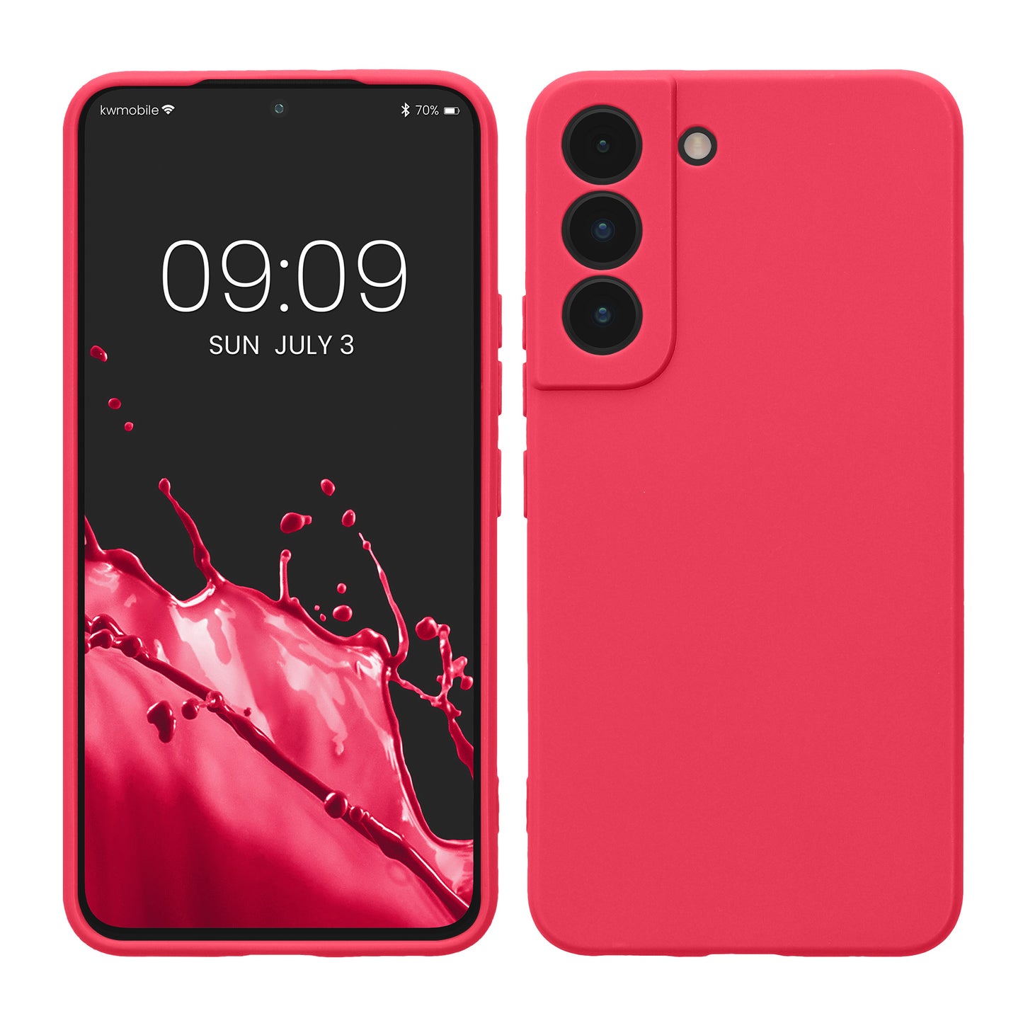 kwmobile Handyhülle für Samsung Galaxy S22 Hülle - weiches Handy Silikon Case - Schutzhülle Cover - Neon Pink Neon Pink  