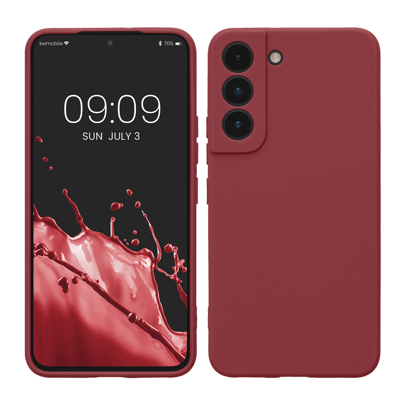 kwmobile Handyhülle für Samsung Galaxy S22 Hülle - weiches Handy Silikon Case - Schutzhülle Cover - Bordeaux Violett Bordeaux Violett  