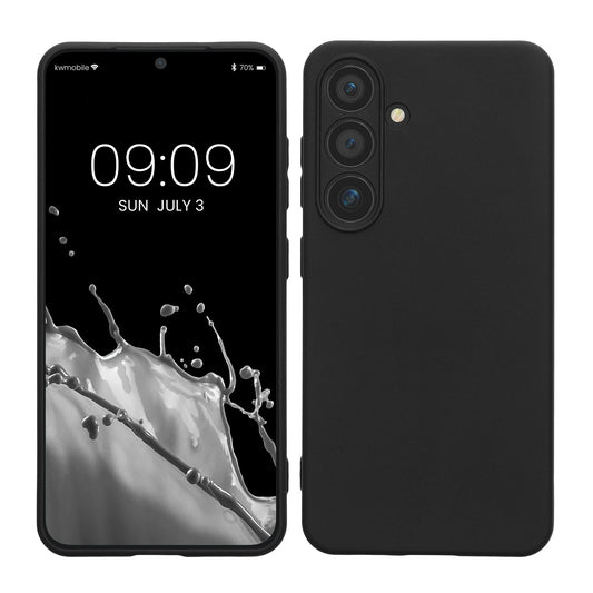 kwmobile Handyhülle für Samsung Galaxy S24 Hülle - weiches Handy Silikon Case - Schutzhülle Cover - Schwarz Schwarz  