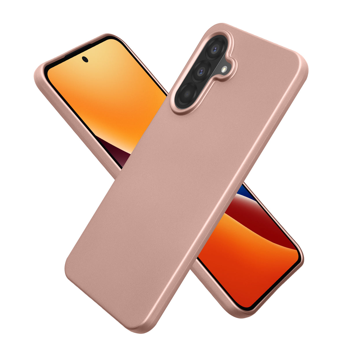 Samsung Galaxy A27 5G Silikon Handyhülle metallisch Metallic Rosegold