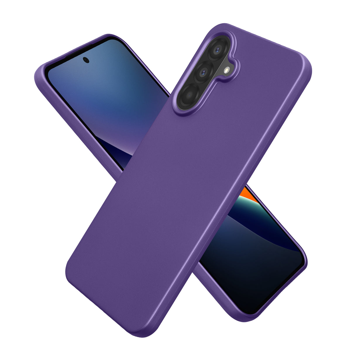 Samsung Galaxy A27 5G Silikon Handyhülle metallisch Metallic Blauviolett