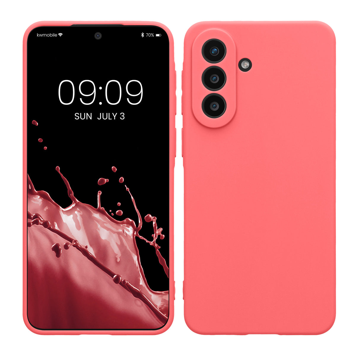 kwmobile Handyhülle für Samsung Galaxy A57 5G Hülle - weiches Handy Silikon Case - Schutzhülle Cover - Neon Koralle Neon Koralle