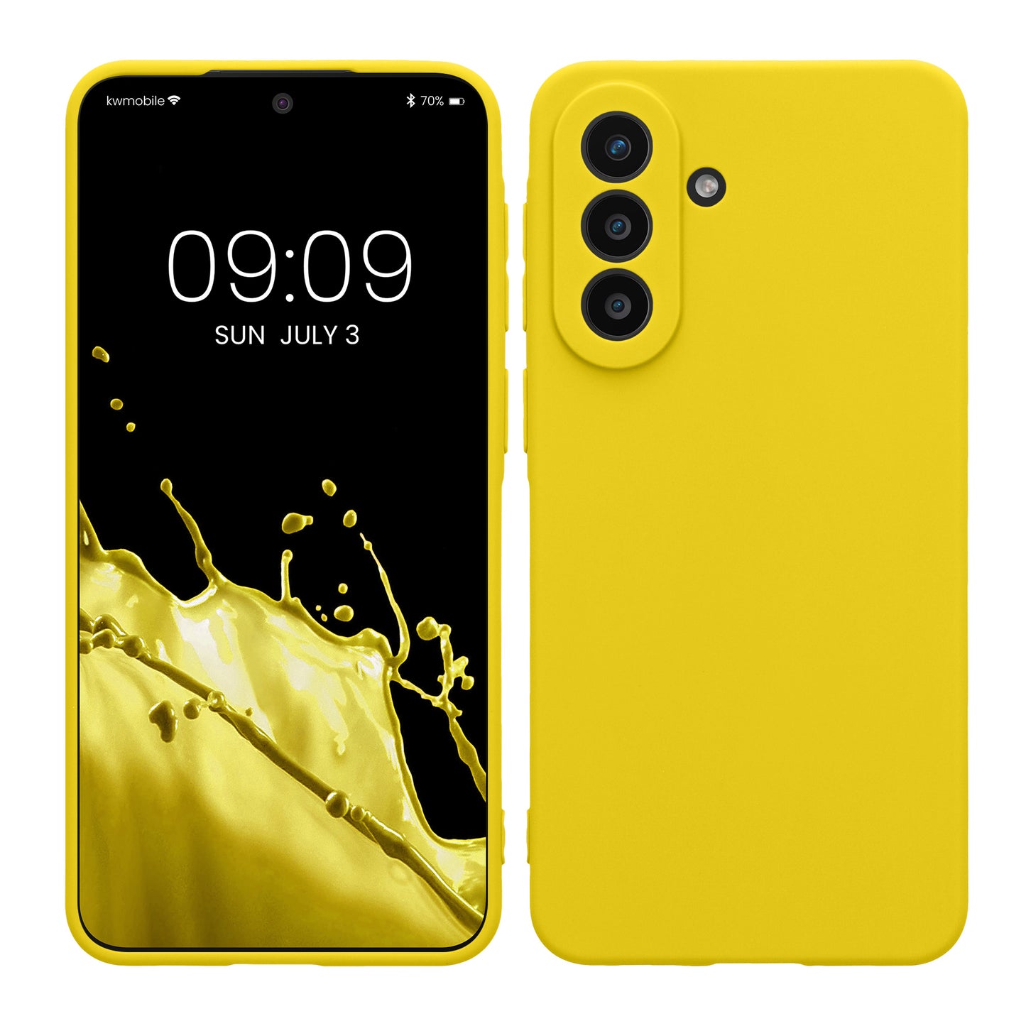 kwmobile Handyhülle für Samsung Galaxy A57 5G Hülle - weiches Handy Silikon Case - Schutzhülle Cover - Strahlend Gelb Strahlend Gelb