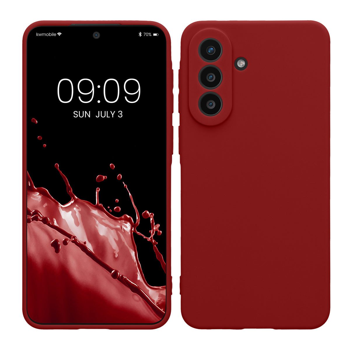kwmobile Handyhülle für Samsung Galaxy A57 5G Hülle - weiches Handy Silikon Case - Schutzhülle Cover - Rhabarber Rot Rhabarber Rot