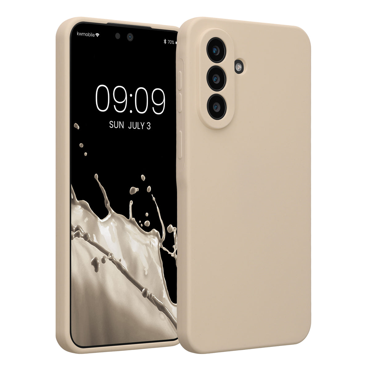 Samsung Galaxy A57 5G Silikon Handyhülle Creme matt