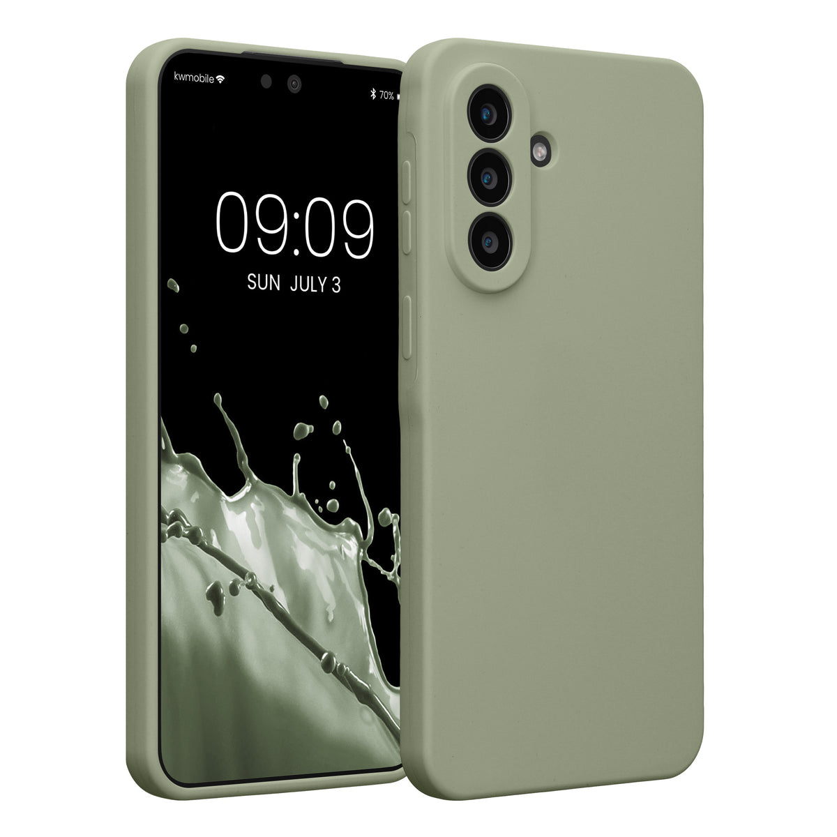 Samsung Galaxy A57 5G Silikon Handyhülle Graugrün