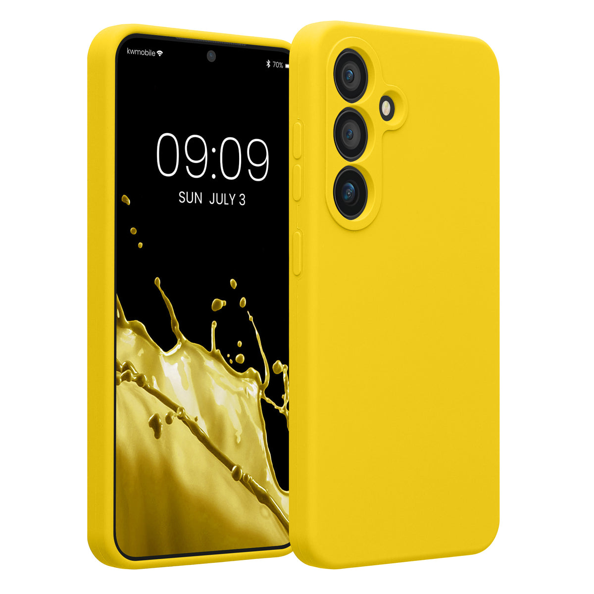 Samsung Galaxy S25 Silikon Handyhülle Strahlend Gelb