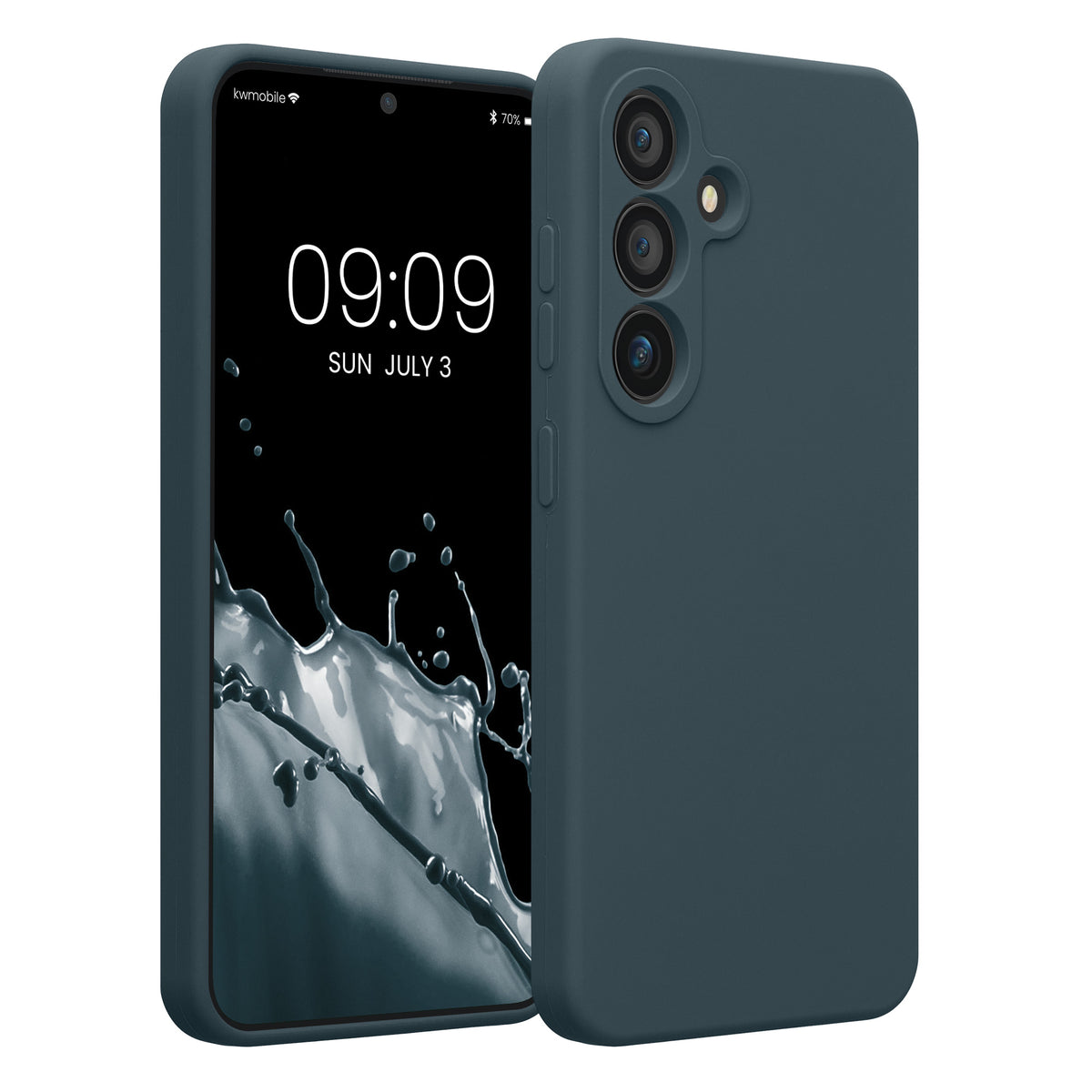 Samsung Galaxy S25 Silikon Handyhülle Dunkler Schiefer