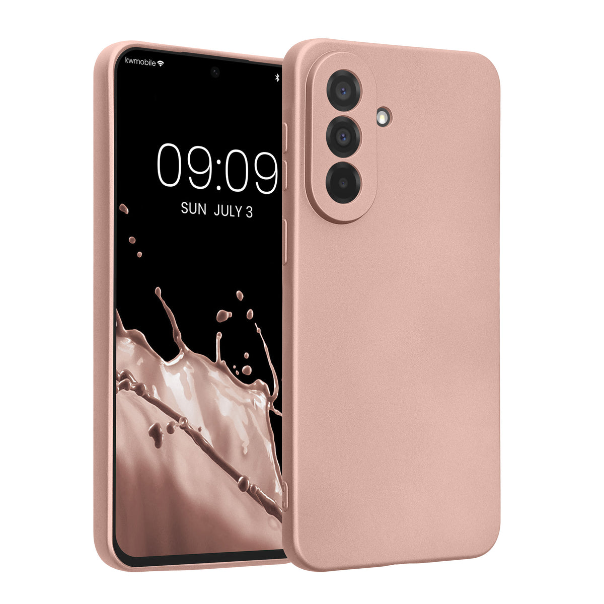 Samsung Galaxy A37 5G Silikon Handyhülle metallisch Metallic Rosegold