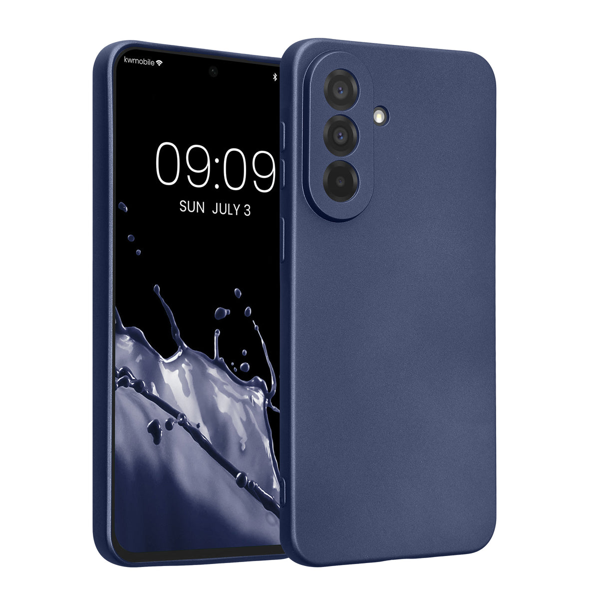 Samsung Galaxy A37 5G Silikon Handyhülle metallisch Metallic Blau