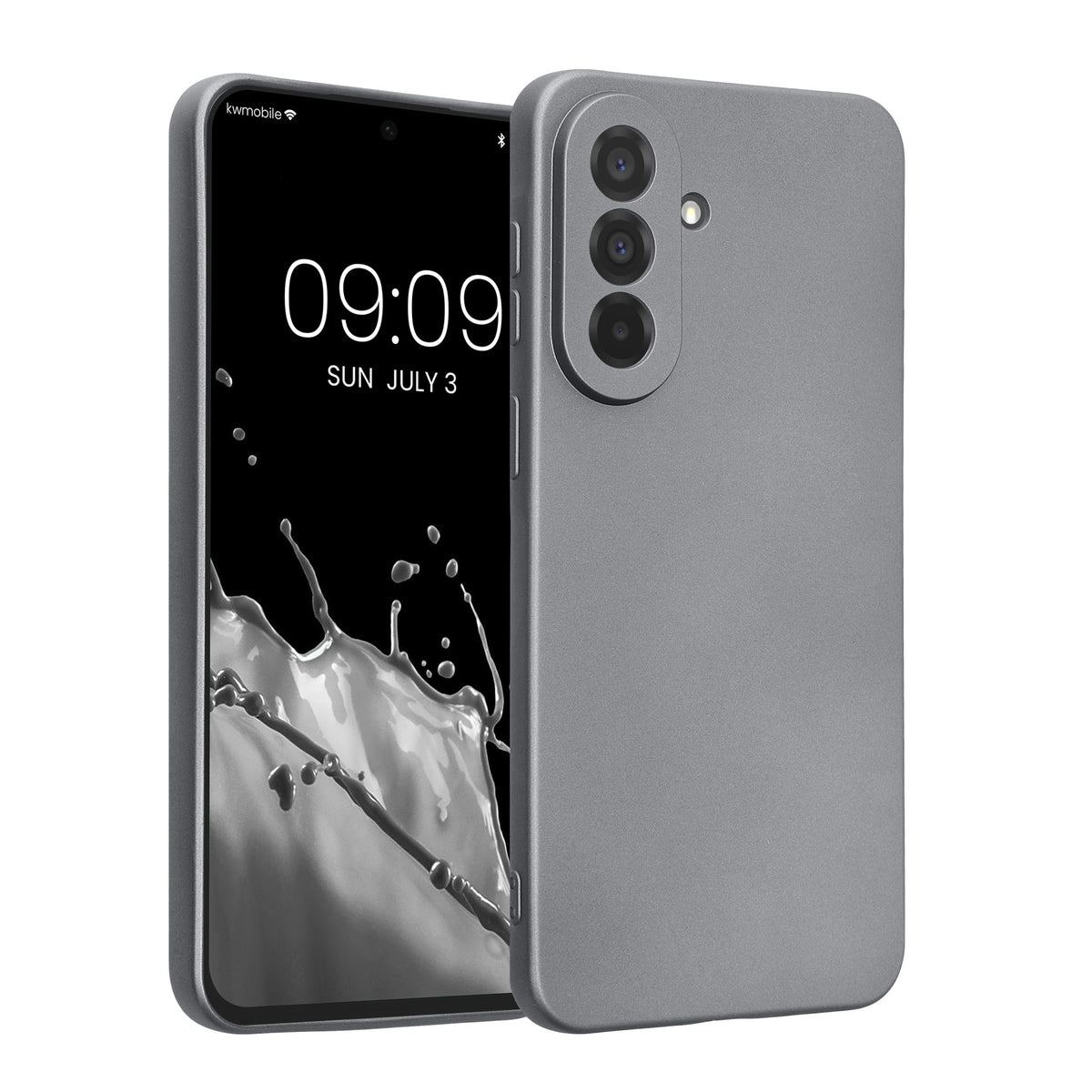 Samsung Galaxy A37 5G Silikon Handyhülle metallisch Metallic Grau