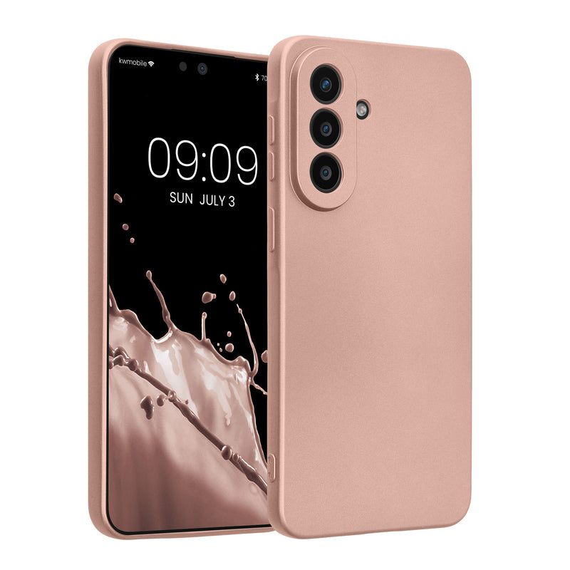 Samsung Galaxy A57 5G Silikon Handyhülle metallisch Metallic Rosegold
