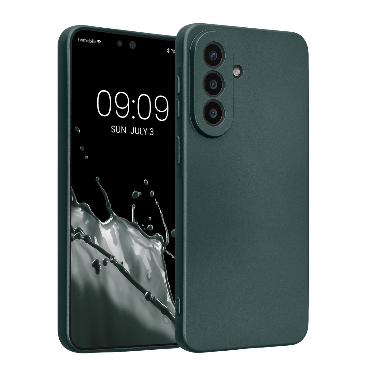 Samsung Galaxy A57 5G Silikon Handyhülle metallisch Metallic Petrol