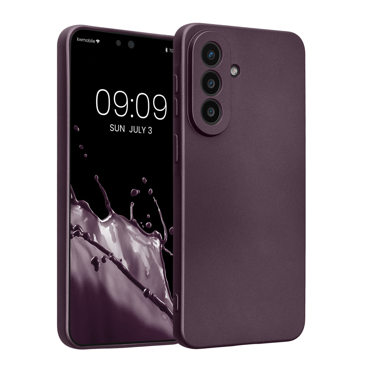 Samsung Galaxy A57 5G Silikon Handyhülle metallisch Metallic Brombeere
