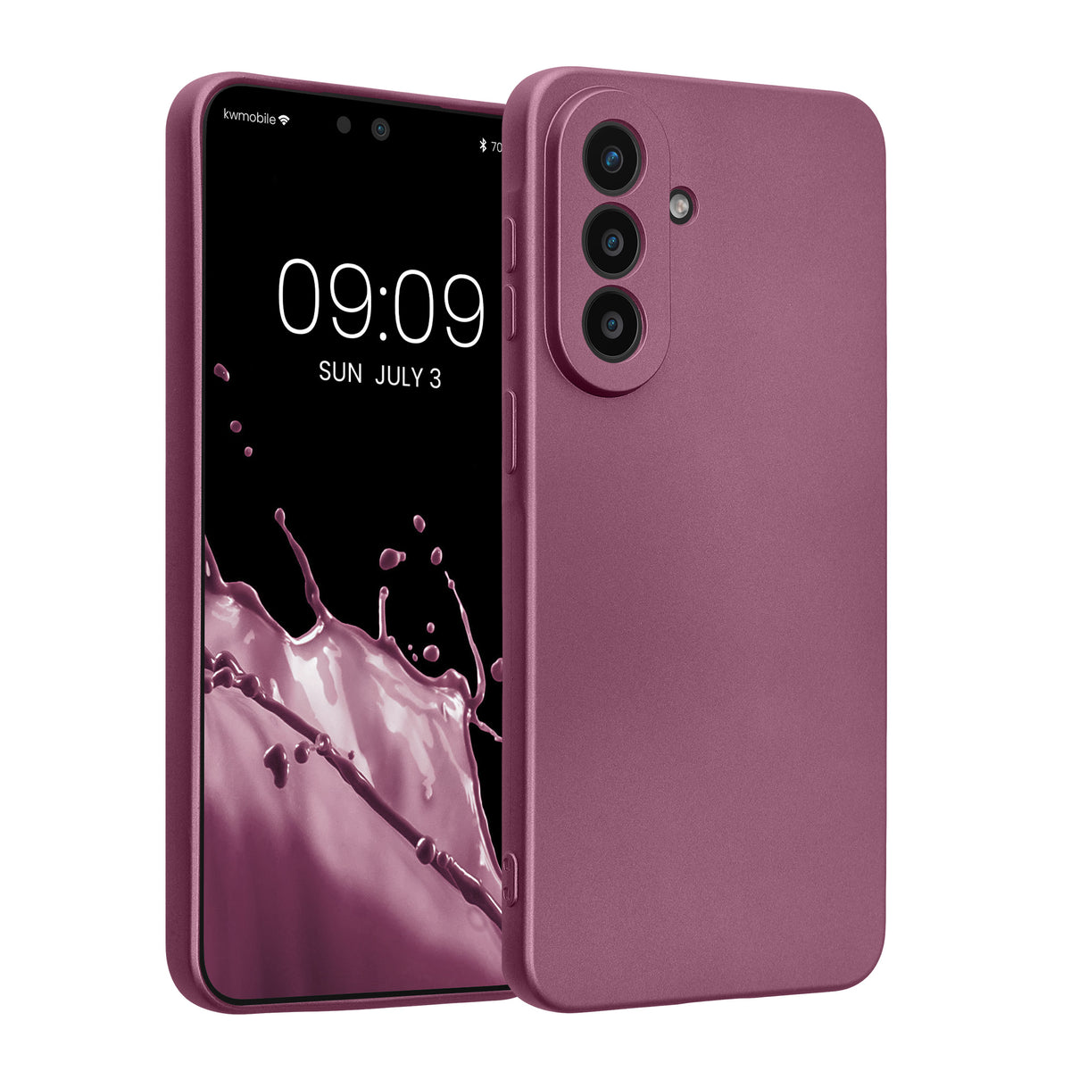 Samsung Galaxy A57 5G Silikon Handyhülle metallisch Metallic Lavendel