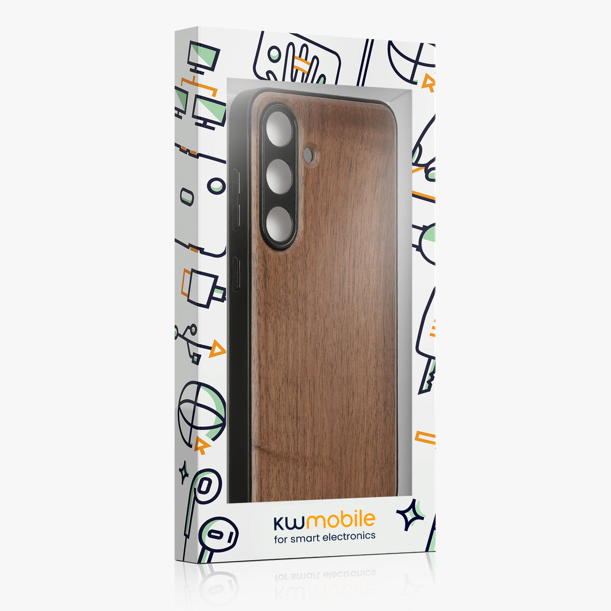 Samsung Galaxy S25 Holz Handyhülle mit MagSafe Dunkelbraun KWM000022AF001C
