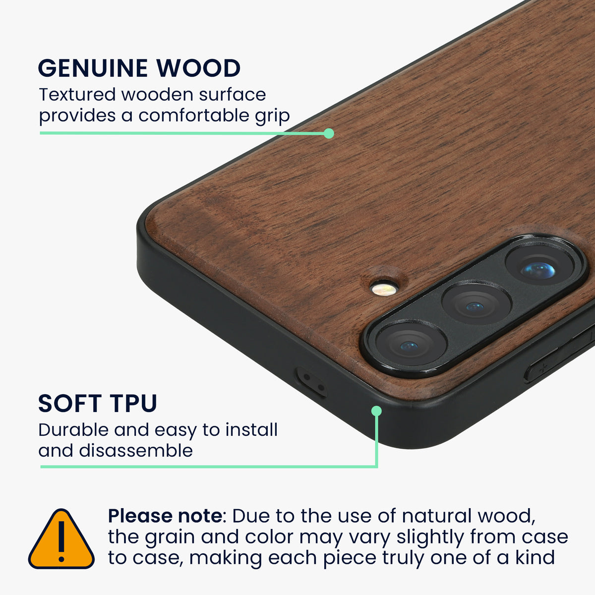 Samsung Galaxy S25 Holz Handyhülle mit MagSafe Dunkelbraun KWM000022AF001C