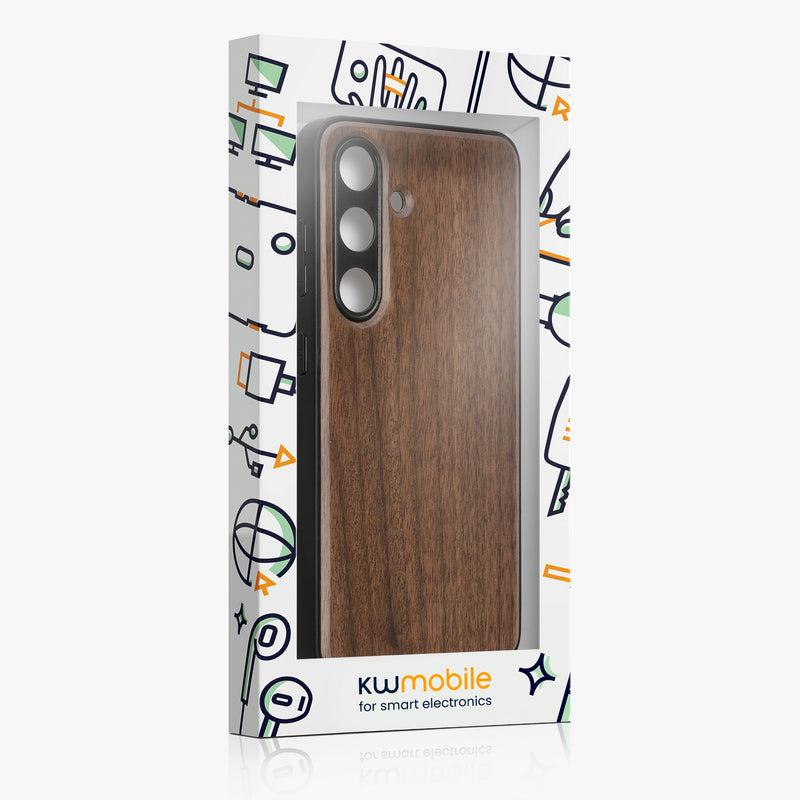 Samsung Galaxy S24 Holz Handyhülle mit MagSafe Dunkelbraun KWM000022AG001C
