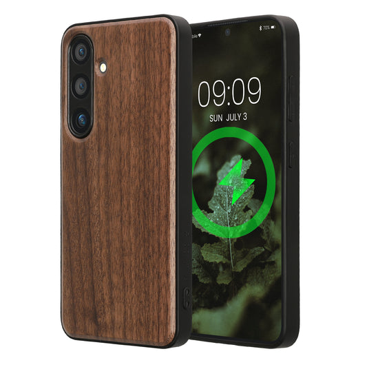 Samsung Galaxy S24 Holz Handyhülle mit MagSafe Dunkelbraun