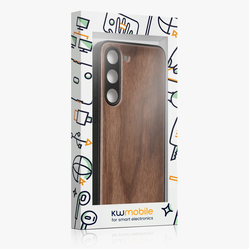 Samsung Galaxy S23 Holz Handyhülle Dunkelbraun KWM000022AK001C