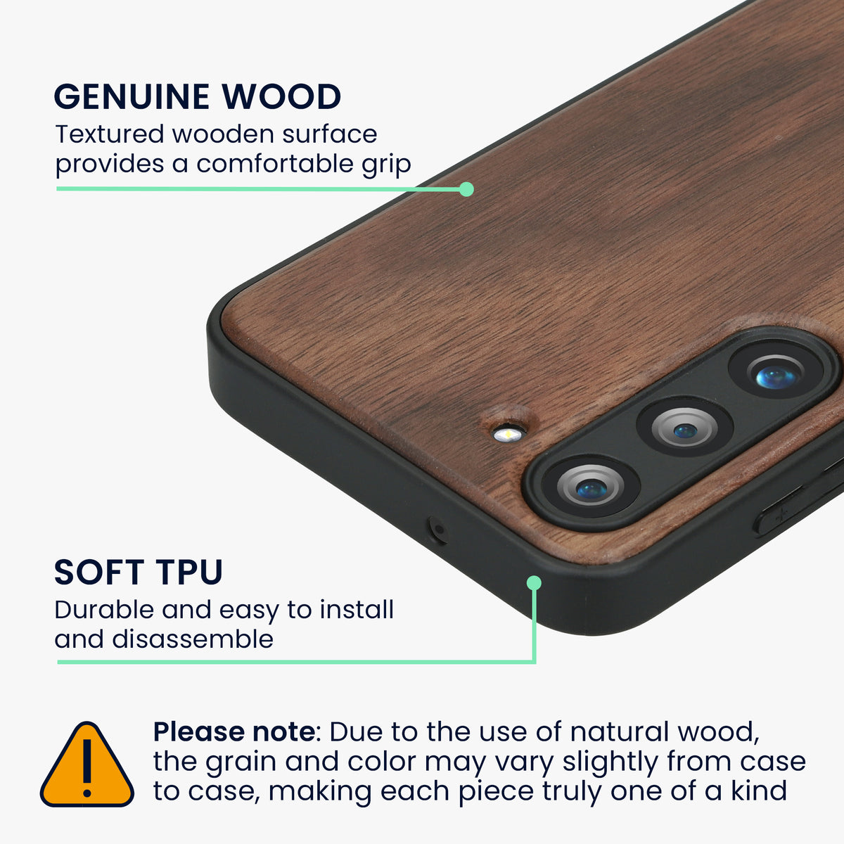 Samsung Galaxy S23 Holz Handyhülle Dunkelbraun KWM000022AK001C